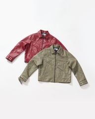 Insane® Noir Leather Jacket - Olive