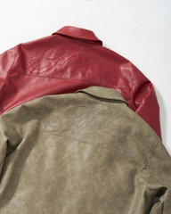 Insane® Noir Leather Jacket - Olive