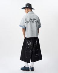 Insane® Horseshoe Jorts - Raw Denim