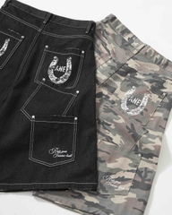 Insane® Horseshoe Jorts - Raw Denim