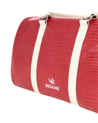 Insane® Leather Duffle Bag - Red