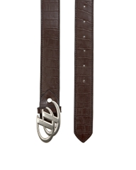 Insane® Animal Skin Belt - Brown Crocodile Pattern
