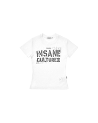 Insane® Script Baby Tee - White