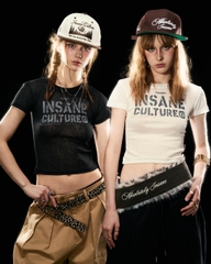 Insane® Script Baby Tee - White