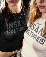 Insane® Script Baby Tee - White