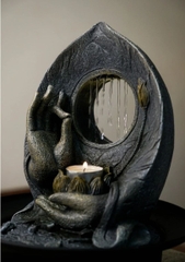 Thác Nước Phong Thủy Mini Để Bàn TNMKB09 – Hoa Sen & Bàn Tay Thiền Định Thanh Tịnh