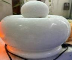 Phong Thủy Luân Đá Cẩm Thạch Màu Trắng_KBPT06