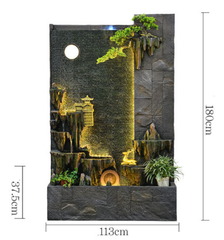 Thác nước phong thủy mộc mạc , thanh tịnh -Trăng trên tháp cổ _KBPTTN016