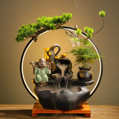 Thác Khói Trầm Hương Phong Thủy Cao Cấp Có Đài Phun Nước _KBPTTN018