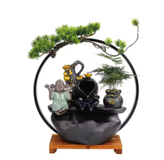 Thác Khói Trầm Hương Phong Thủy Cao Cấp Có Đài Phun Nước _KBPTTN018