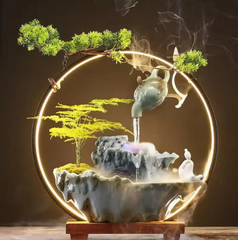 Bình Trà Thác Nước Phong Thủy, Đài Thưởng Trầm Phun Nước _KBPTTN023