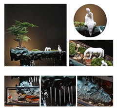 Thác nước phong thuỷ tiểu cảnh cao cấp có bể cá _KBPTTN024