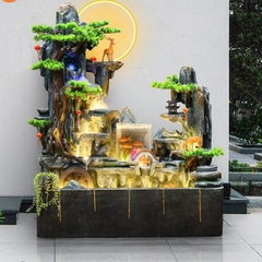 Hòn Non Bộ Thác Nước Kết Hợp Bể Cá Phong Thủy_KBPTTN045