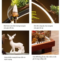 Thác Nước Phong Thủy Bể Cá Mini Kết Hợp Trầm Hương _KBPTTN047 – Hòa Điệu Sinh Khí, Chiêu Tài Tụ Phúc