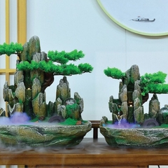 Tiểu Cảnh Hòn Non Bộ Để Bàn Có Thác Nước_KBPTTN041– Sơn Thủy Hữu Tình, Thanh Tịnh Khí Trường