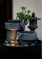 Thác Nước Phong Thủy Mini TNMKB06 – Dáng Cối Xay Trang Trí Bàn Làm Việc