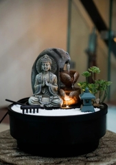 Thác Nước Phong Thủy Mini TNMKB07 – Tiểu Cảnh Thiền Định Trang Trí Bàn Làm Việc