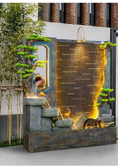 Thác Nước Phong Thủy Tường Nước Cổ Kính _KBPTTN02