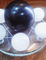 Thất tinh trận đồ đá thạch anh - Viên chủ Đá Obsidian  – Dụng thần thủy - hỷ thần kim
