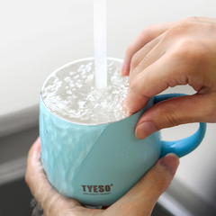 Ly giữ nhiệt Tyeso 355ml phủ men sứ cao cấp kèm nắp đậy và tay cầm tiện dụng hàng chính hãng