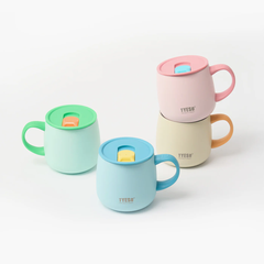 Ly giữ nhiệt Tyeso 355ml phủ men sứ cao cấp kèm nắp đậy và tay cầm tiện dụng hàng chính hãng