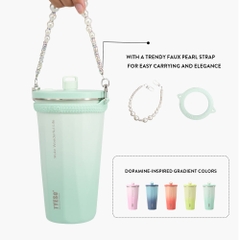 TYESO Gradient Dopamine Tumbler có ống hút có thể thu vào 20oz (600ml)-