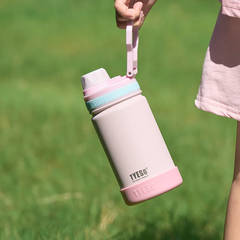 Bình nước giữ nhiệt trẻ em Tyeso 420ml 600ml inox 304 có vòi hút và quai xách ẩn giữ lạnh 12h
