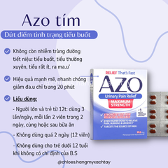 Viên uống AZO Urinary Pain Relief Maximum Strength hỗ trợ đường tiết niệu hộp 24 viên