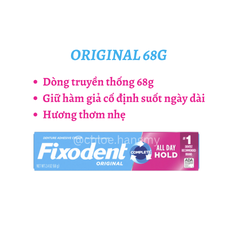Keo dán hàm răng giả Fixodent Orginal 68g Mỹ