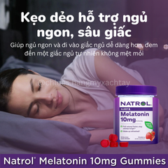 Kẹo ngủ Natrol Melatonin Sleep Gummies 10mg hỗ trợ dễ ngủ ngủ ngon sâu giấc hộp 90 viên