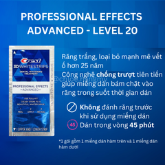 Tách lẻ 1 gói-Miếng dán trắng răng Crest Professional Whitestrips cải thiện răng ố xỉ màu