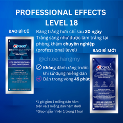 Tách lẻ 1 gói-Miếng dán trắng răng Crest Professional Whitestrips cải thiện răng ố xỉ màu