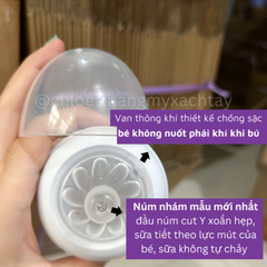 Núm ty Avent mô phỏng tự nhiên chống sặc đầy hơi dùng cho bình cổ rộng mẫu MỚI