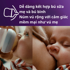 Núm ty Avent mô phỏng tự nhiên chống sặc đầy hơi dùng cho bình cổ rộng mẫu MỚI