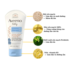 Kem dưỡng ẩm Aveeno Baby Eczema Therapy giúp làm dịu da khô, ngứa, kích ứng cho bé