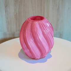 Rivius Calora – Bình Thủy Tinh Hồng San Hô Hình Xoắn