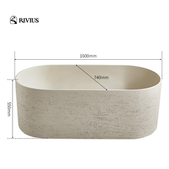 Rivius Saren - Bồn Tắm Đá Mài Phong Cách Bắc Âu Tối Giản