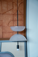 Rivius Lumira – Đèn Treo Trần Hai Nửa Cầu Thủy Tinh Đối Xứng