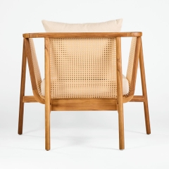 Rivius Fabanelle – Ghế Gỗ Mây Với Đệm Vải Dệt Mộc Mạc