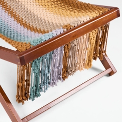 Rivius Prisma - Ghế Macrame gỗ gấp đan thủ công sắc cầu vồng Cỡ Lớn