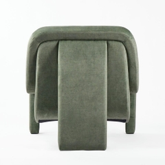 Rivius Pavona – Ghế Bành Điêu Khắc Bọc Vải Màu Xanh Rêu