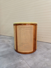 Rivius Canveround – Ghế Đôn Nhung Với Mây Đan Dáng Tròn