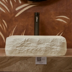 Rivius Kanso - Lavabo Đá Cẩm Thạch Vuông Phong Cách Wabi - Sabi