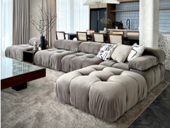 Rivius Plushure – Sofa Góc Cao Cấp Bọc Vải Nhung