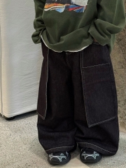 Quần Dài Jean Đen Viền Chỉ FS