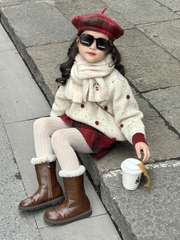 Áo Len Dài Kem Bi Bông WP