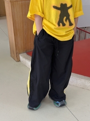 Quần Dài Dù Đen Sọc Hông Vàng LY