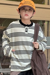 Áo Dài Be Sọc Đen PL