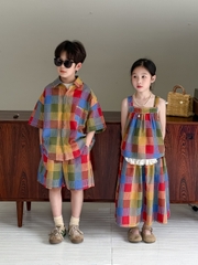 SN Sơ Mi Ô Vuông Màu KM