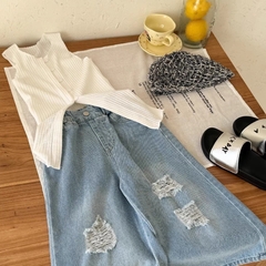 Quần Jean Dài Xanh 3 Rách YK